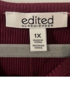 Edited by Remi Bader Ribbed Top in Wine